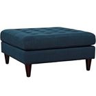 Square American Style Bedroom Ottoman Storage Bench Button Tufted Linen Wooden Base