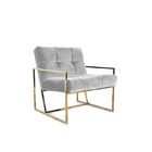 Navy Blue Velvet Golden Stainless Single Modern Leisure Chair With Button Furniture