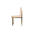 home furniture Dining Chair in Bule Channel Tufted Velvet fabric back with 4 metal golden brass leg