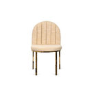 home furniture Dining Chair in Bule Channel Tufted Velvet fabric back with 4 metal golden brass leg