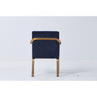 Popular Modern Contracted Blue Velvet Living Room Chair With Metal Base Brushed Brass