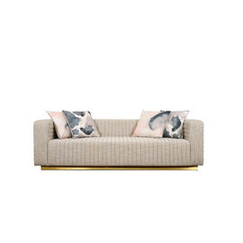 American Classic Home Furniture Living Room Sofa 4 Seat Chesterfield Modern linen Fabric Sofa