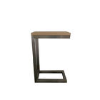 Brushed Nickel Leg Wooden Frame Small Wood Veneer Side Coffee Table For Living Room