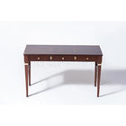 Antique MDF Wooden Writing Desk With Walnut Veneer Solid Wood Legs with Three Drawer