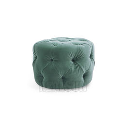 Upholstered Seat Ottoman Furniture Green Velvet Button Tufted Velvet Ottoman Stool