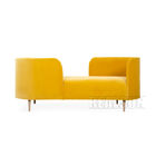 Oslo Chaisesolid Sofa Home Wood Furniture With Solid And Yellow Color Velvet Fabric