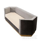 Comfortable Living Room Sofa Mosaic Contrast Color Leather With Chenille Soft Sponge Cushion