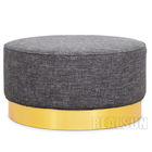 American Style Nisco Round Upholstered Ottoman With Fabric Cover And Memory Foam
