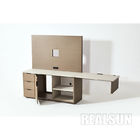 HPL Console Table Streamline Unit Luxury Hotel Bedroom Furniture With Laminate Outlets And Usb
