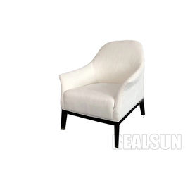 Custom Lounge Chairs Single Seater Wooden Sofa Chair Black Solid Wood Leg With Linern Fabric