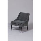 Custom Made Dark Grey Fabric Armchairs With Stainless Steel Metal Frame