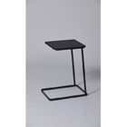 Black Paint Solid Wood Metal Frame Coffee Table With Black Powder Coated Stainless Steel