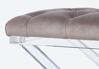 American Classic Modern Bedroom Ottoman Bench Fabric Florida Acrylic Leg Foot Stool