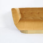 Golden Velvet Button European Tufted Living Room Sofa