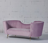 Upholstery Unique Arc Baby Pink Curved Velvet Couch