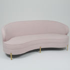 Curve Modern Fabric Velvet Living Room 3 Seater Sofa