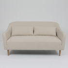 Classic ODM Linen 2 Seater Sofa With Wooden Leg