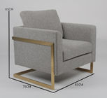 American Style Gray Fabric 83*75*85CM Living Room Sofa
