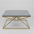 Overlapping Triangles 0.5cbm Metal Frame Coffee Table With Clean Glass
