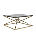 Overlapping Triangles 0.5cbm Metal Frame Coffee Table With Clean Glass
