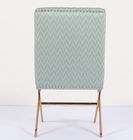 Blue H84cm Fabric Upholstered Dining Chairs With Gold Ss Base