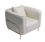 fabric 89*85*90CM Upholstered Lounge Chair With Gold Stainless Steel