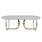 Modern Stainless Steel 160KG White Marble Top Dining Table