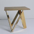 60x60x60cm Living Room Coffee Table X Shaped With Brass Leg