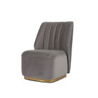 95cm Height Leisure Velvet Fabric Gray Armchair For Cafe