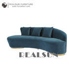 EPE Wrapped Velvet Modern Fabric Sofa With Stainless Steel Base