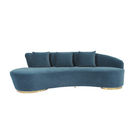 EPE Wrapped Velvet Modern Fabric Sofa With Stainless Steel Base