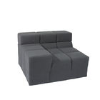 Nordic Linen Filled Velvet Grey Fabric Modular Sofa For Living Room