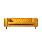 Modern Style Velvet Fabric Stainless Steel Living Room Sofa 228CM Length