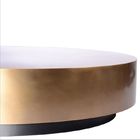 DIA120x30cm Round Black Steel Base Coffee Table Burnished Brass Top
