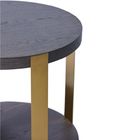 Luxury Round Wooden Top Stainless Steel  Coffee Table Sturdy 72x64cm