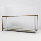 Golden Frame Modern Luxury Console Table Glass Top Home Decoration