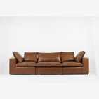 Cow Leather 3 Seater  Modern Leather Sofa Set For Living Room