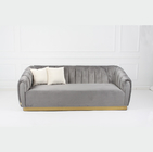 Living Room Leisure Velvet Long Sofa American Style Modern