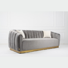 Living Room Leisure Velvet Long Sofa American Style Modern