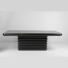 Minimalist Solid Wood Black Rectangular Dining Table Modern