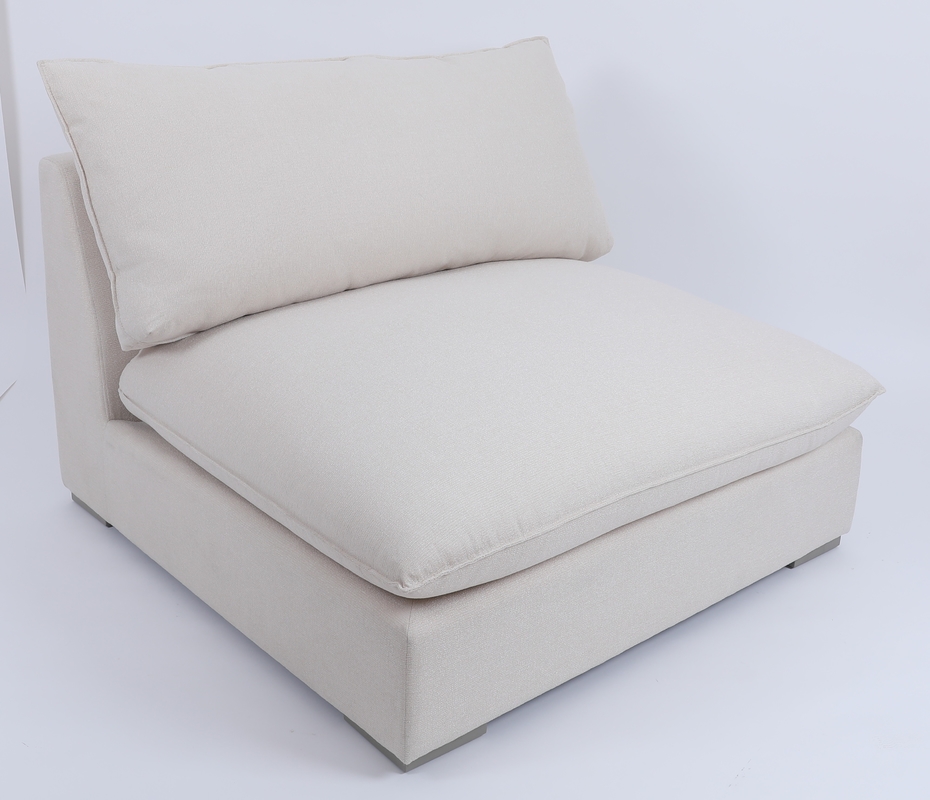 Cloud 1 Seater Sofa Soft White Down Filling Solid Wood Base
