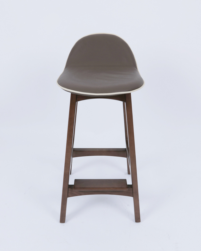 Solid Wood Barstool Luxury Vinyl For Dining Room Restaurant