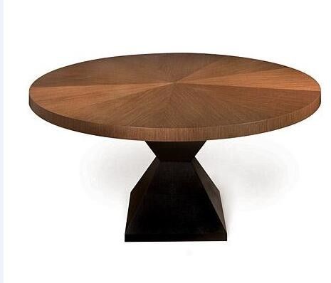 Round / Square Solid Oak Dining Table , Custom Round Pedestal Dining Table