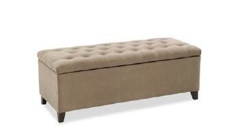 Tuffted Fabric Bedroom Ottoman Bench , Long Bedroom Storage Bench Seat