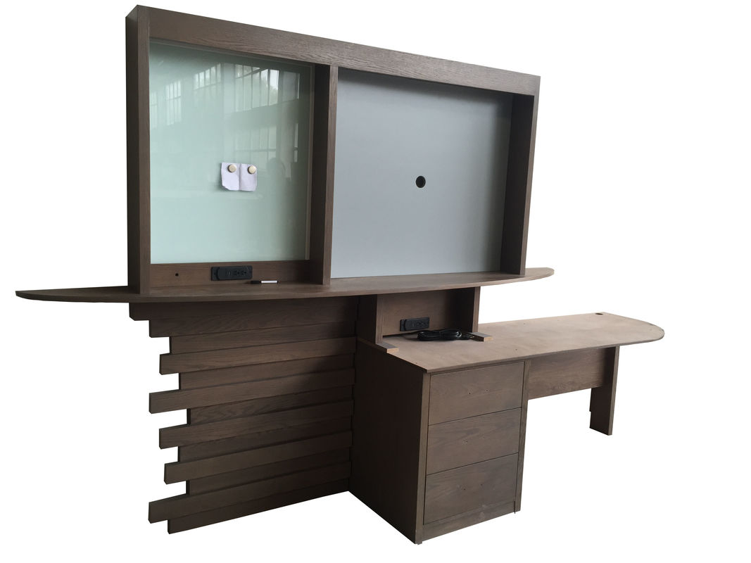 Fully Assambled Furniture TV Stand , Stone Top Solid Oak Writing Desk