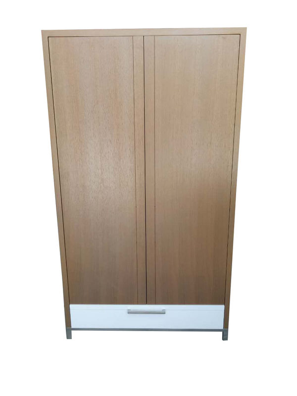 Metal Base 2 Door Wooden Hotel Room Wardrobe / Closet With Drawers ISO Listed