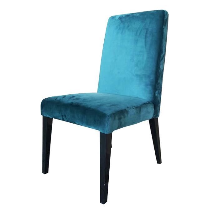 2018 Modern design blue velvet fabric wooden dining chair