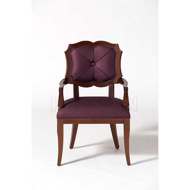 Elegant Solid Walnut Frame Living Room Furniture Chairs With Upholstery Blackberry Fabric