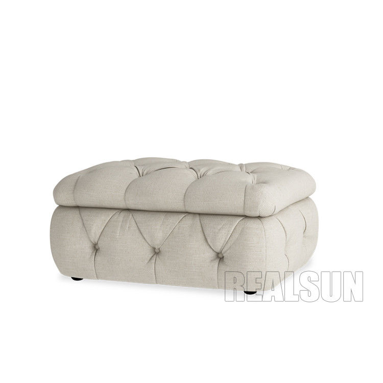 Large Size Button Tufted Fabric Storage Bedroom Ottoman Bench For Shoes Change