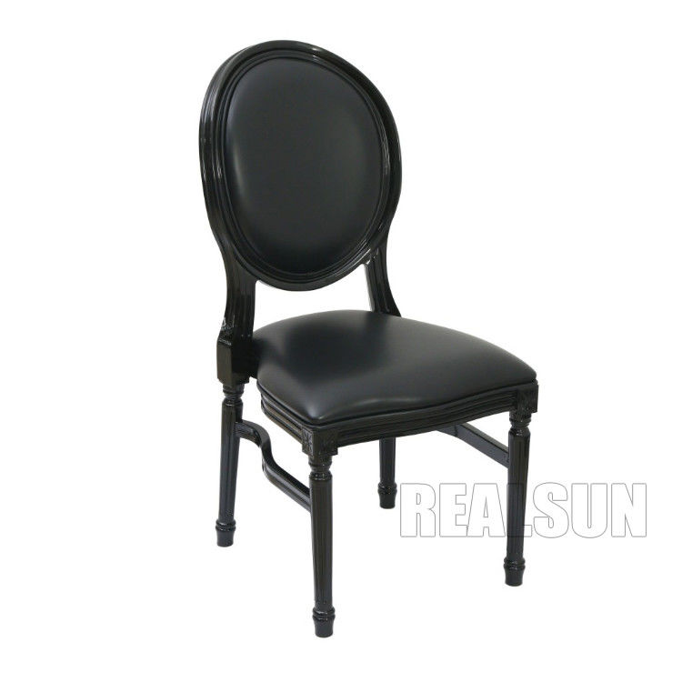 Eventing Luxury Hotel Bedroom Furniture Curved Back Resin Black Louis Chair